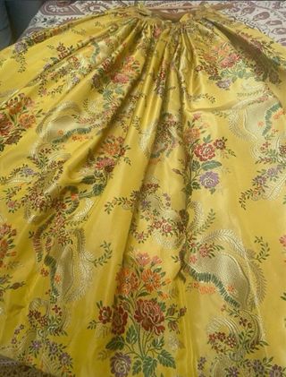 Traje Fallera Mayor Amarillo Encaje Floral