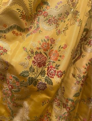 Traje Fallera Mayor Amarillo Encaje Floral