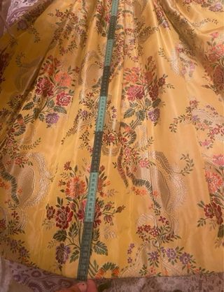 Traje Fallera Mayor Amarillo Encaje Floral