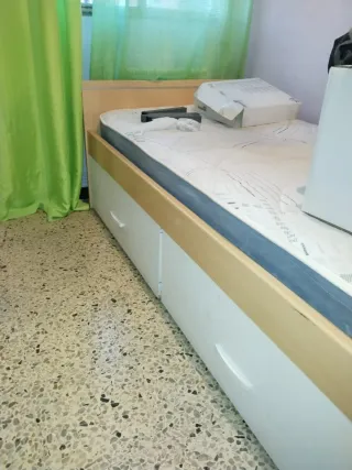 Cama 90 con cajones y somier de lamas