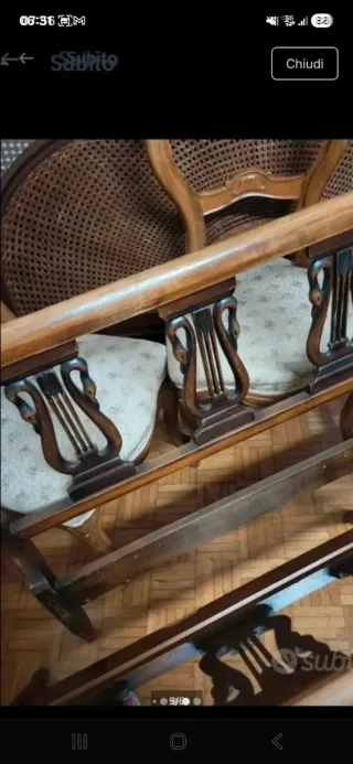 Letto singolo vintage legno intagliato