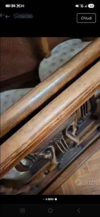 Letto singolo vintage legno intagliato