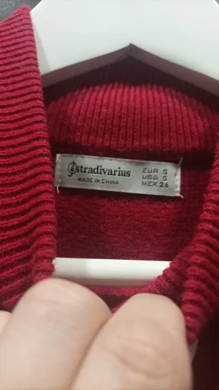 Jersey cuello alto mujer rojo