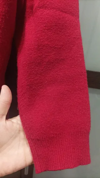 Jersey cuello alto mujer rojo