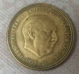2 MONEDAS ESPAÑA 2,5 PESETAS 1953 *54 y 56 FRANCO