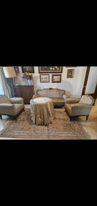 Alfombra de lana beige y multicolor