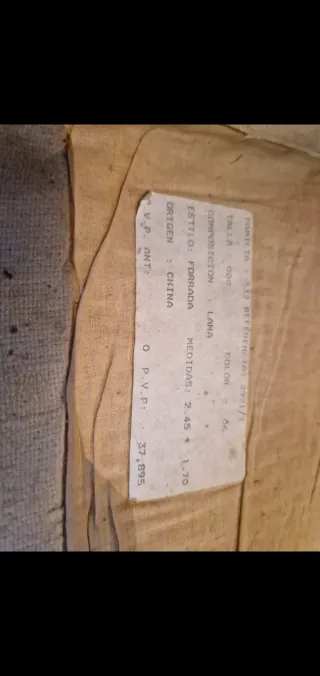 Alfombra de lana beige y multicolor