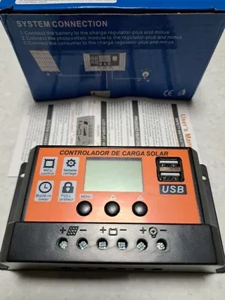 Controlador Carga Solar PWM 100A 12V/24V