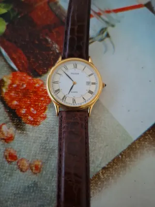 Orologio da polso Pulsar oro e marrone