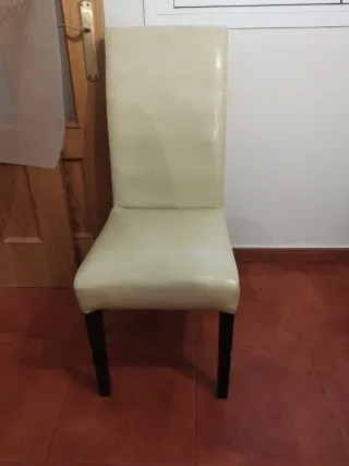 Juego de 6 sillas de comedor beige