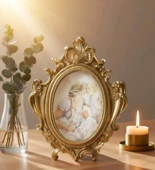 Set 8 pezzi di Cornice portafoto in resina dorata