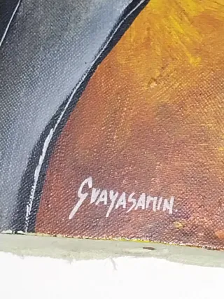 Antigua pintura  óleo en  lienzo  firma GUAYASAMIN