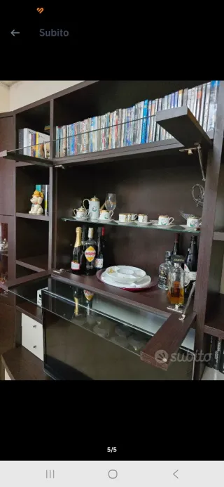 Parete attrezzata rovere scuro