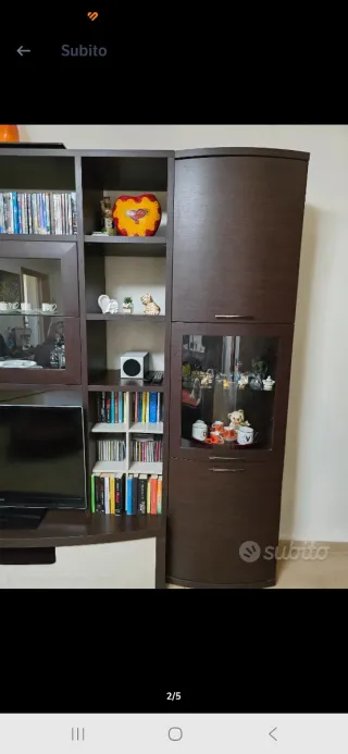 Parete attrezzata rovere scuro