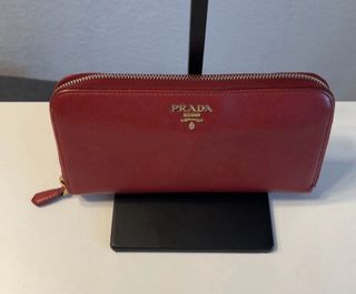 Portafoglio Prada Saffiano Metal Fuoco