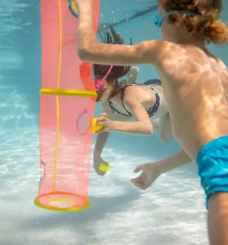 Juego piscina inmersion Nabaiji azul y naranja