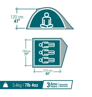 Tienda de campaña 3 personas