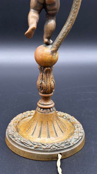 Lampada Vintage Putto Bronzo 38cm