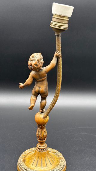 Lampada Vintage Putto Bronzo 38cm