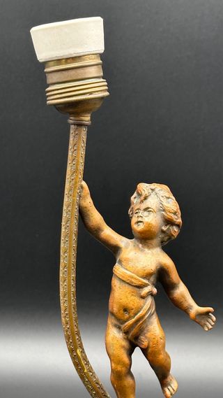 Lampada Vintage Putto Bronzo 38cm