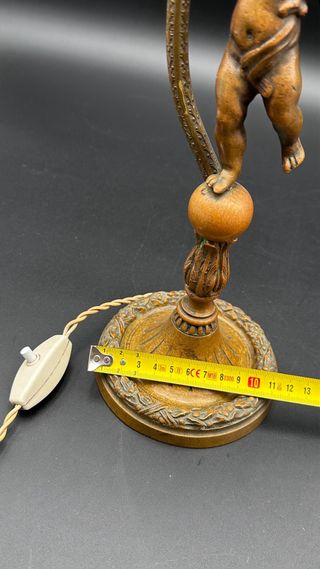 Lampada Vintage Putto Bronzo 38cm