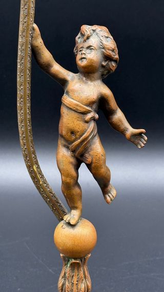 Lampada Vintage Putto Bronzo 38cm