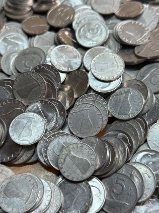 Lotto 50 monete 5 Lire Delfino