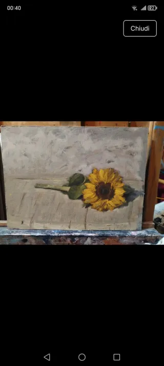 Dipinto ad olio girasole su tela Anno 2020,