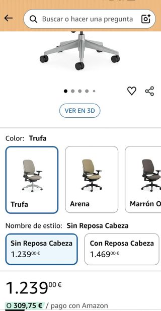 Silla de oficina beige y negra