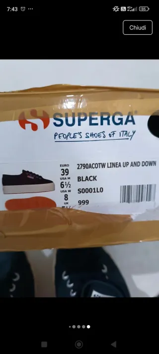 Superga Donna Scarpe Nere Tg 39