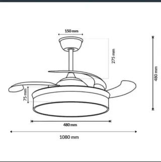 Ventilador Techo Ocultas Plata/Blanco