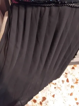 Abito donna vintage elegante nero multicolor