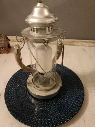 Lámpara de mesa cristal y metal