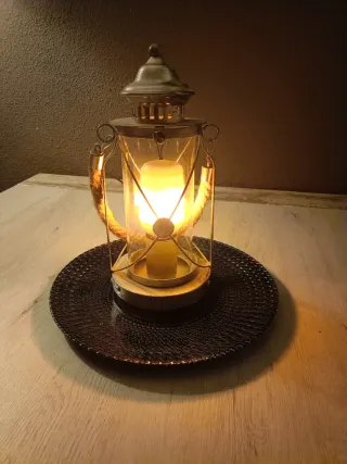 Lámpara de mesa cristal y metal