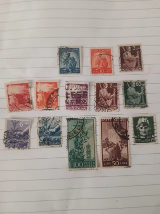 13 Francobolli Italiani Usati