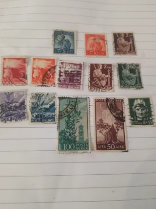 13 Francobolli Italiani Usati