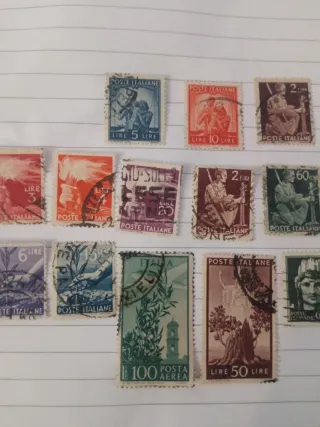 13 Francobolli Italiani Usati