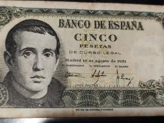 Billete 5 Pesetas Banco de España 1951