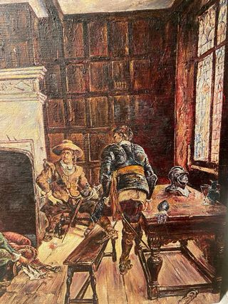 Cuadro al óleo Tercios sin firma. Antiguo ?