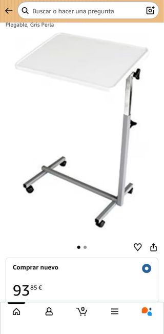 Mesa auxiliar plegable con ruedas