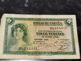 Billete 5 Pesetas Banco de España 1935