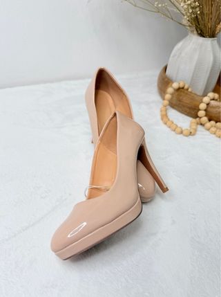Tacones Nude Charol Plataforma Lefties Talla 39