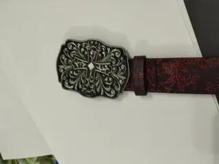 Cintura Western Cowboy Unisex Rossa e Argento