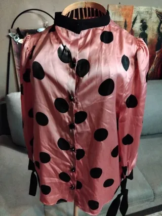 Camicetta Zara pois rosa e nero