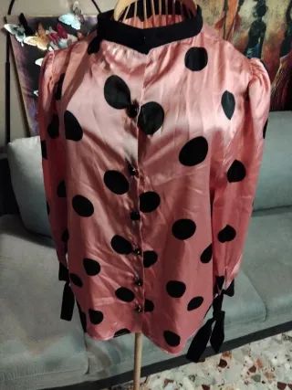 Camicetta Zara pois rosa e nero