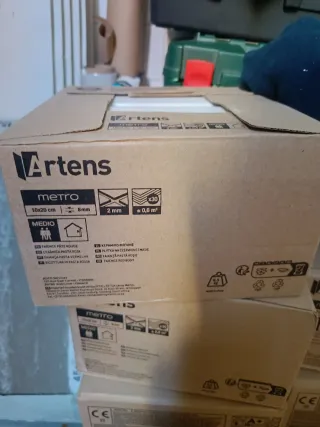 6 Cajas Azulejos Artens Metro 10x20cm Blanco Mate