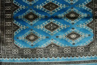 Tappeto Lana Cashmere Azzurro 155x95 Cm