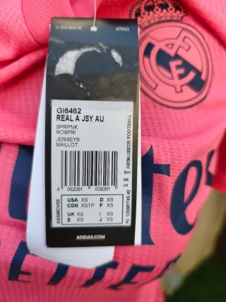 Camiseta Real Madrid Adidas Rosa Talla XS