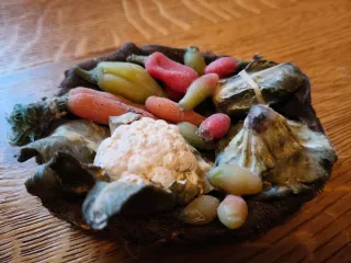 Cestas cera miniatura verduras y peces