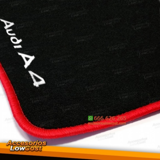 ALFOMBRILLAS A5 CON LOGO "AUDI A4" RIBETE ROJO